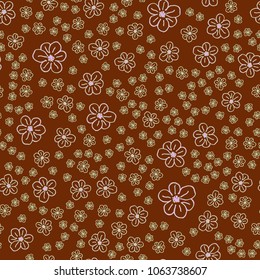 New color seamless pattern with many flower.
