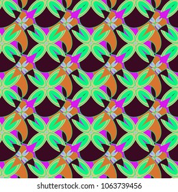 New color seamless pattern with many flower.