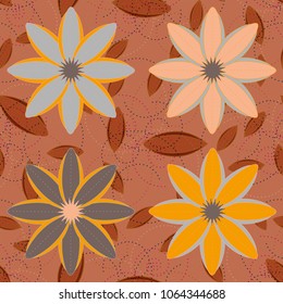 New color seamless pattern with many flower.