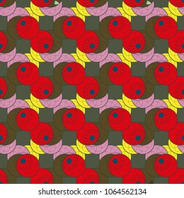 New color seamless pattern with many flower.
