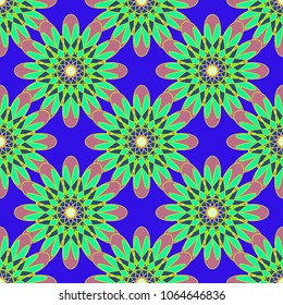 New color seamless pattern with many flower.