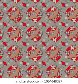 New color seamless pattern with many flower.