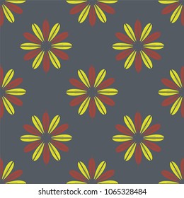 New color seamless pattern with many flower.