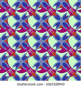 New color seamless pattern with many flower.