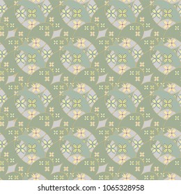 New color seamless pattern with many flower.