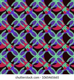 New color seamless pattern with many flower.