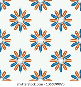 New color seamless pattern with many flower.
