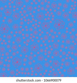 New color seamless pattern with many flower.