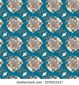 New color seamless pattern with many flower.