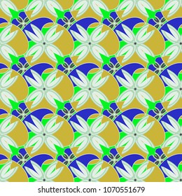 New color seamless pattern with many flower.