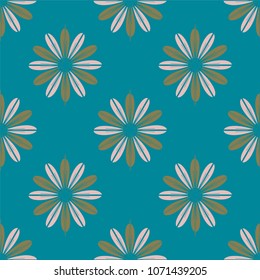 New color seamless pattern with many flower.