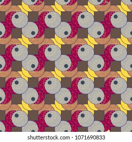 New color seamless pattern with many flower.