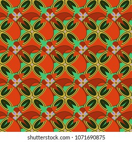 New color seamless pattern with many flower.