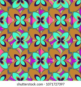 New color seamless pattern with many flower.