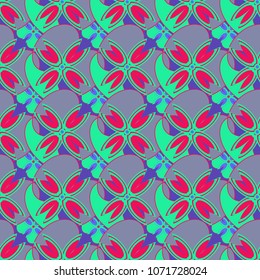 New color seamless pattern with many flower.