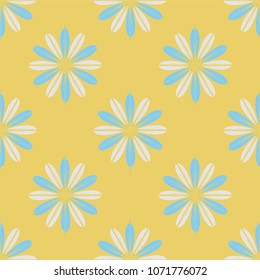 New color seamless pattern with many flower.