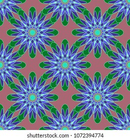 New color seamless pattern with many flower.