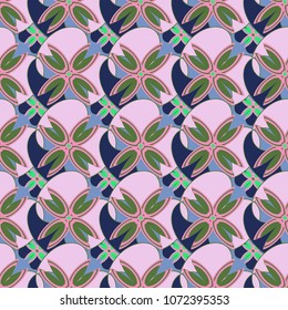 New color seamless pattern with many flower.