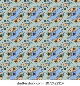 New color seamless pattern with many flower.