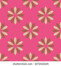 New color seamless pattern with many flower.