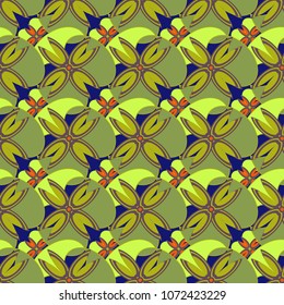 New color seamless pattern with many flower.