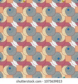 New color seamless pattern with many flower.