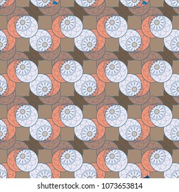 New color seamless pattern with many flower.