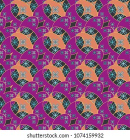 New color seamless pattern with many flower.