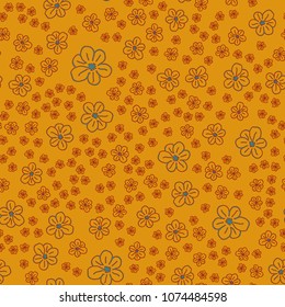 New color seamless pattern with many flower.