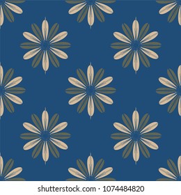 New color seamless pattern with many flower.
