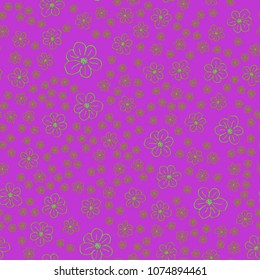 New color seamless pattern with many flower.