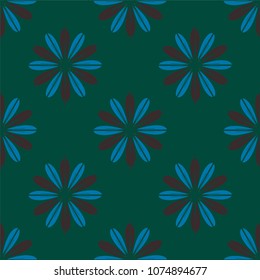 New color seamless pattern with many flower.