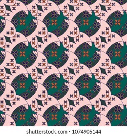 New color seamless pattern with many flower.