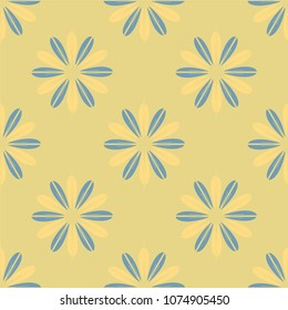 New color seamless pattern with many flower.