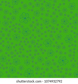 New color seamless pattern with many flower.
