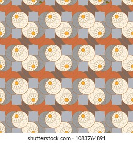 New color seamless pattern with many flower.