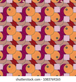 New color seamless pattern with many flower.
