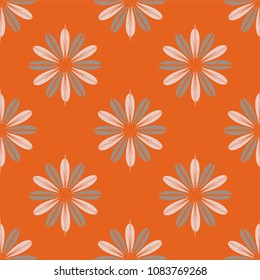 New color seamless pattern with many flower.