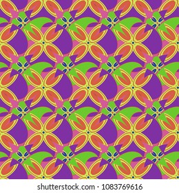 New color seamless pattern with many flower.