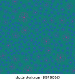 New color seamless pattern with many flower.