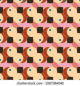New color seamless pattern with many flower.