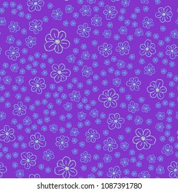 New color seamless pattern with many flower.