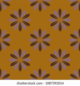 New color seamless pattern with many flower.