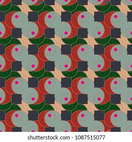 New color seamless pattern with many flowers