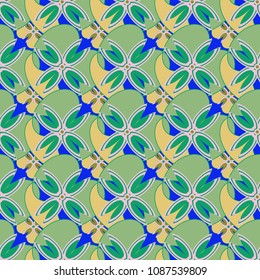 New color seamless pattern with many flowers