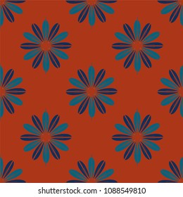 New color seamless pattern with many flower.