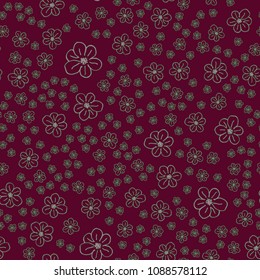 New color seamless pattern with many flower.