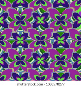 New color seamless pattern with many flower.
