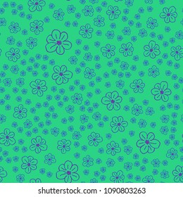 New color seamless pattern with many flower.