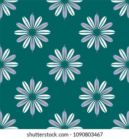 New color seamless pattern with many flower.